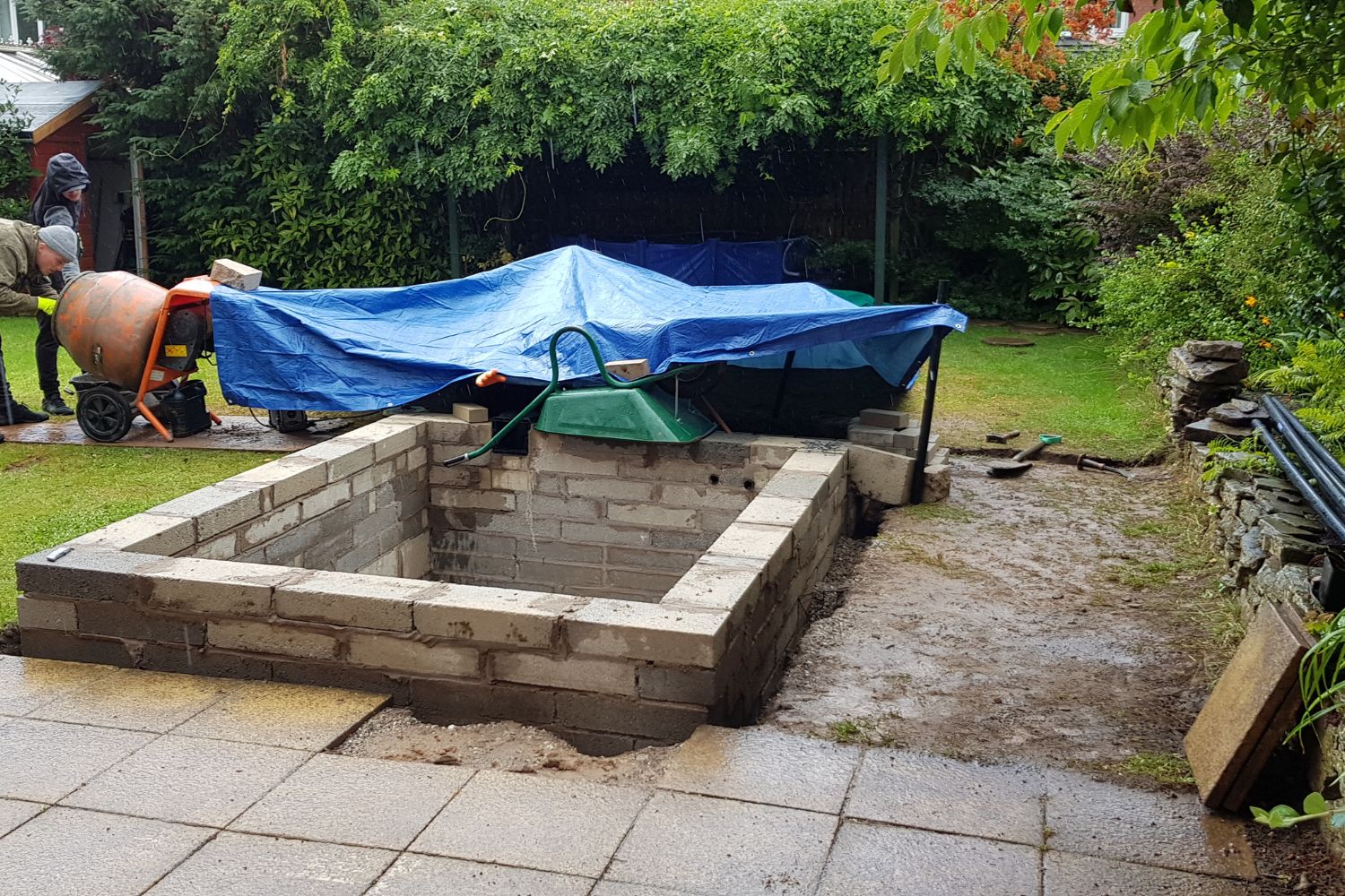 pond being renovated Macclesfield