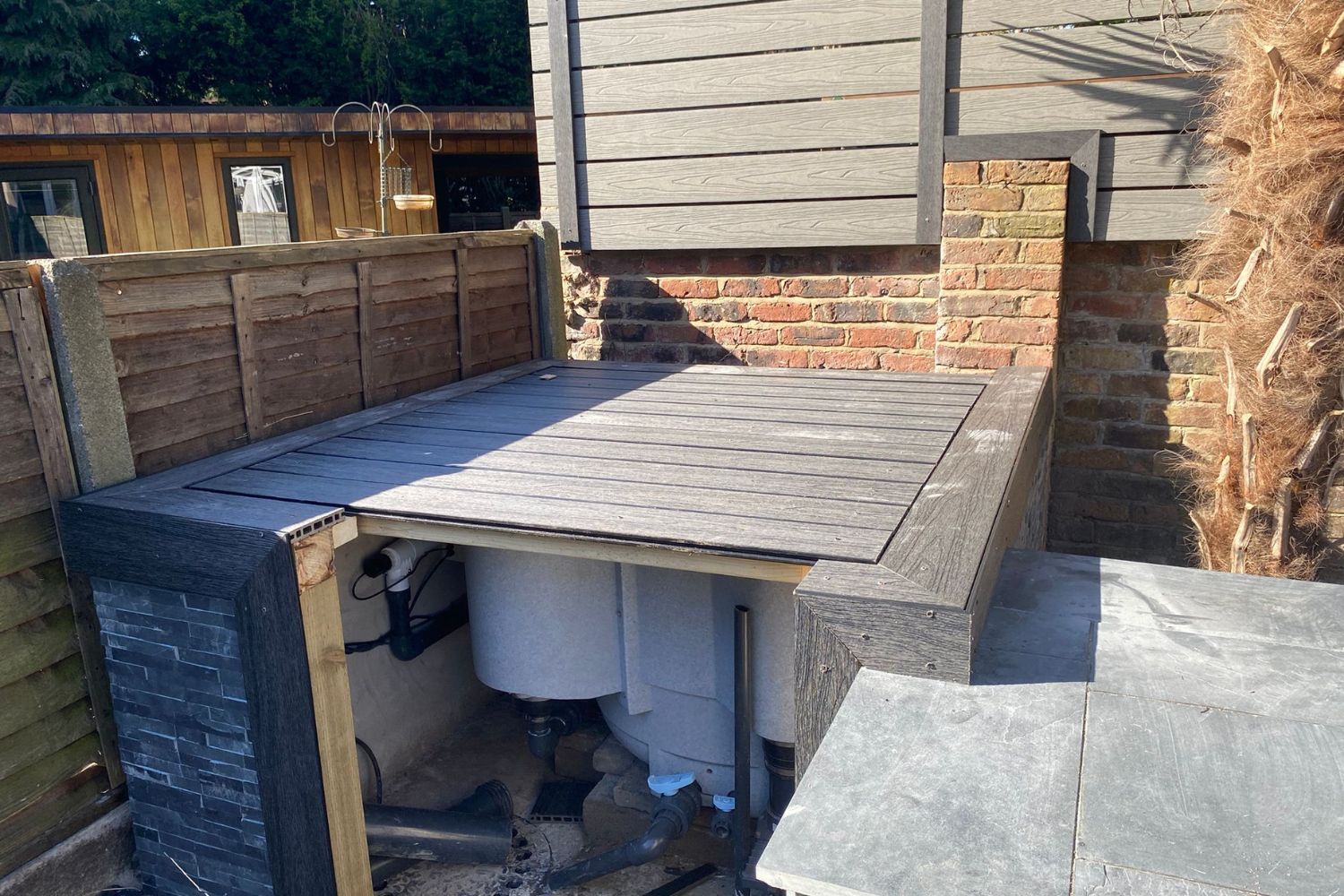 raised contemporary pond with window eccles 6